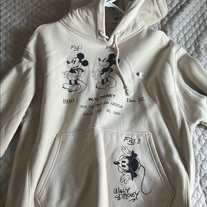 Champion Cream Hoodie with Disney Design